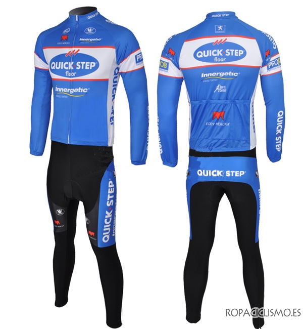 Maillot quick step mangas larga azul